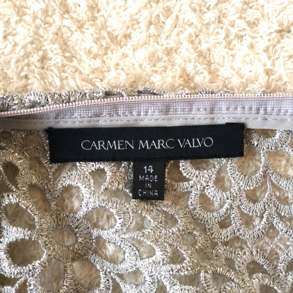 Host Pick! Carmen Marc Valvo Silver Formal Top size 14 - Picture 3 of 4